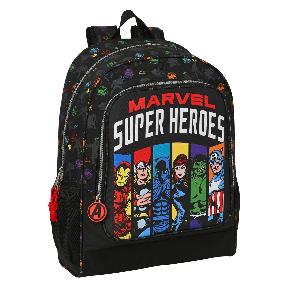 Zaino Scuola The Avengers Super heroes Nero (32 x 42 x 14 cm)