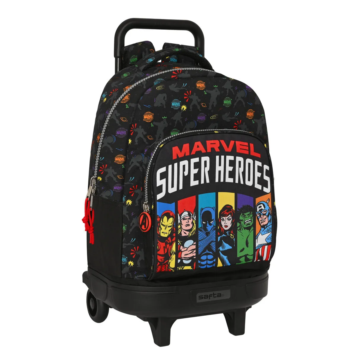 Trolley per la Scuola The Avengers Super heroes Nero (33 x 45 x 22 cm)