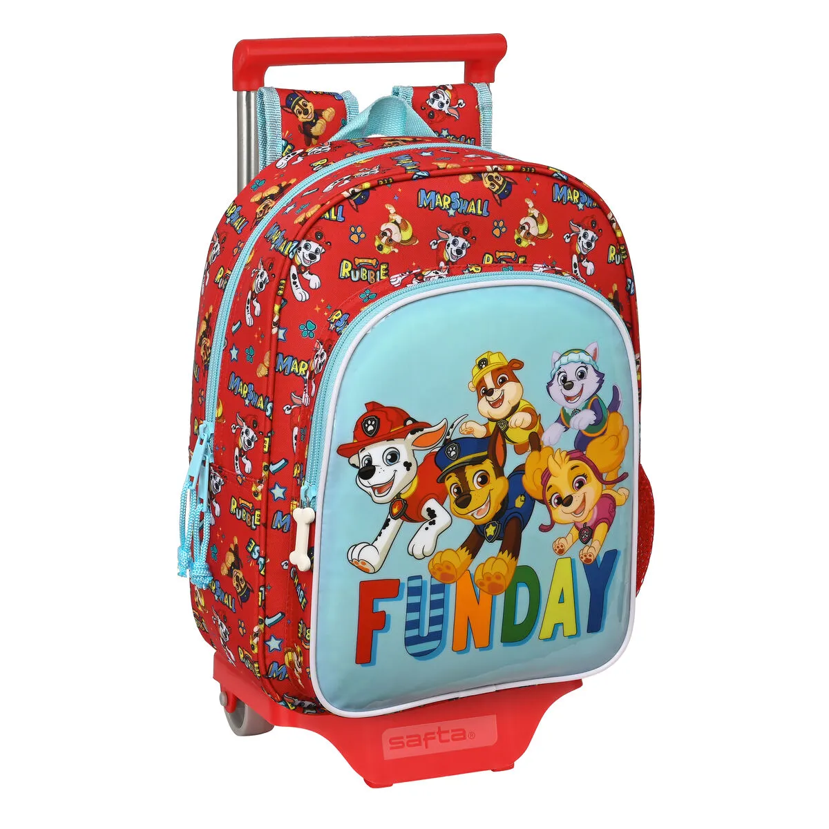 Trolley per la Scuola The Paw Patrol Funday Rosso Azzurro Chiaro (26 x 34 x 11 cm)