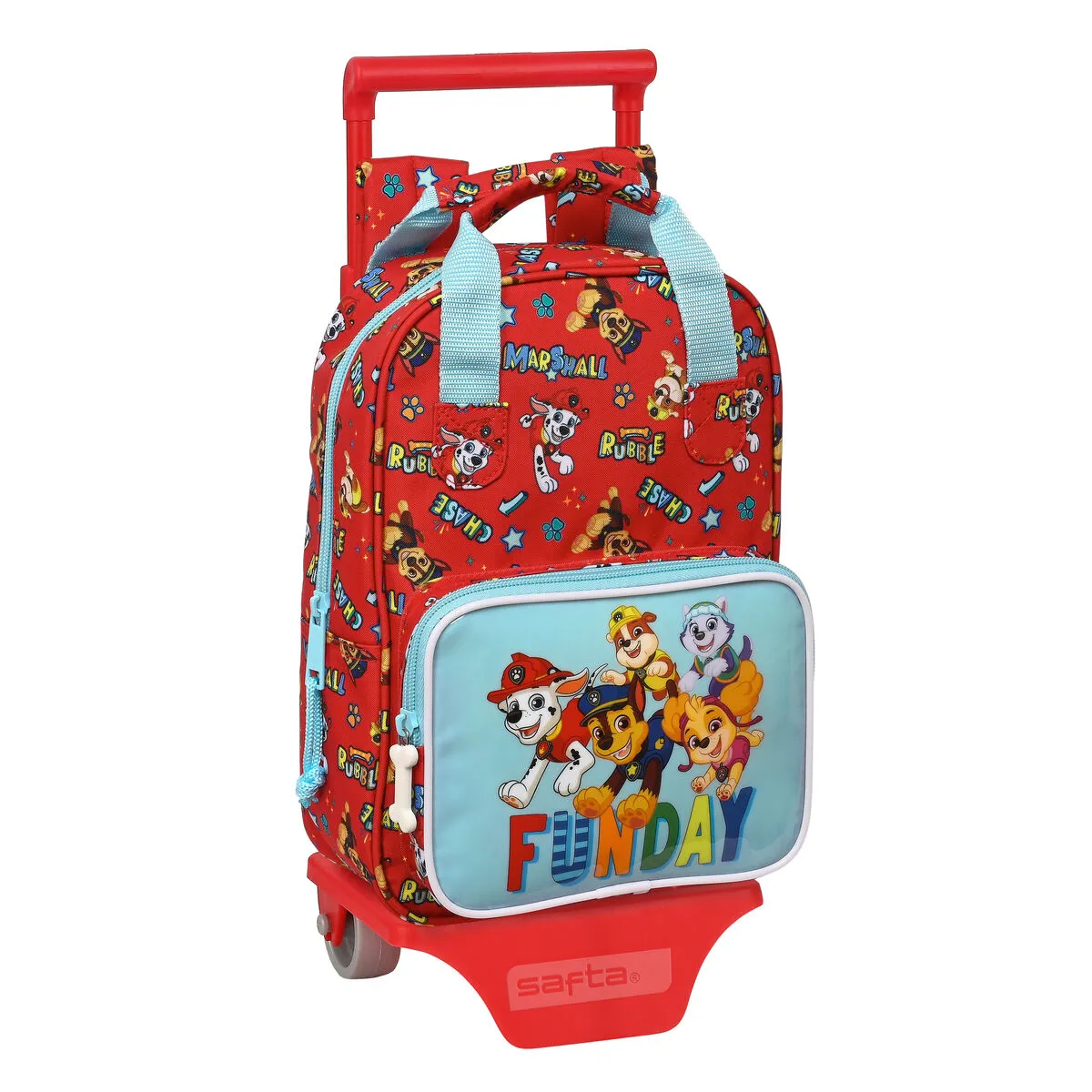 Trolley per la Scuola The Paw Patrol Funday Rosso Azzurro Chiaro (20 x 28 x 8 cm)