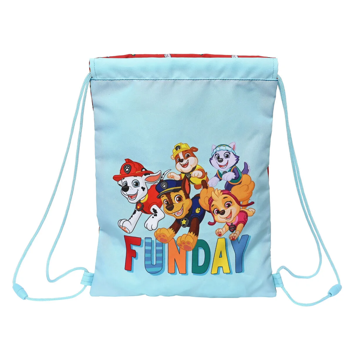 Zainetto con Cordini The Paw Patrol Funday Rosso Azzurro Chiaro (26 x 34 x 1 cm)