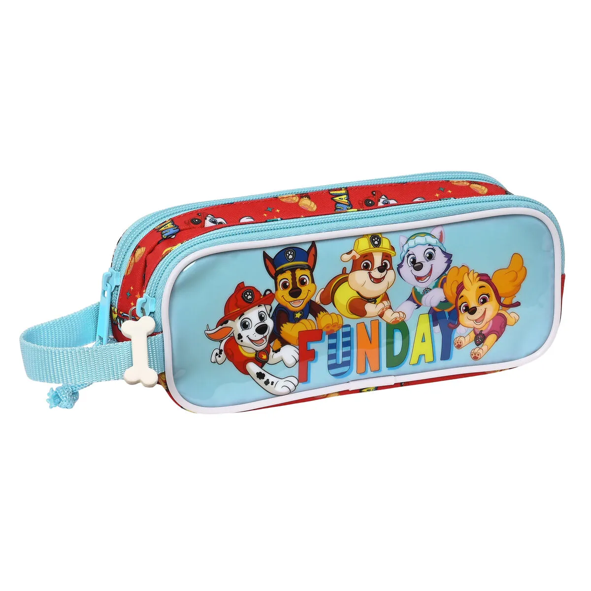 Portaoggetti Doppio The Paw Patrol Funday Rosso Azzurro Chiaro (21 x 8 x 6 cm)