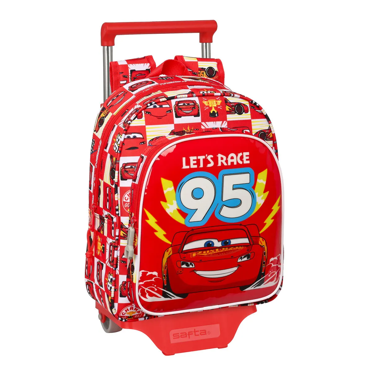 Trolley per la Scuola Cars Let's race Rosso Bianco (27 x 33 x 10 cm)