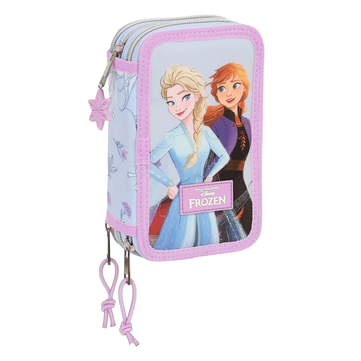 Plumier Triplo Frozen Believe 12.5 x 19.5 x 5.5 cm Lilla (36 Pezzi)