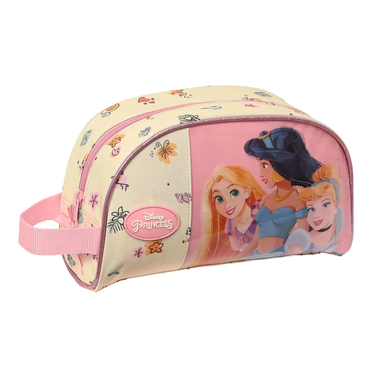 Necessaire per la Scuola Princesses Disney Magical Beige Rosa (26 x 16 x 9 cm)