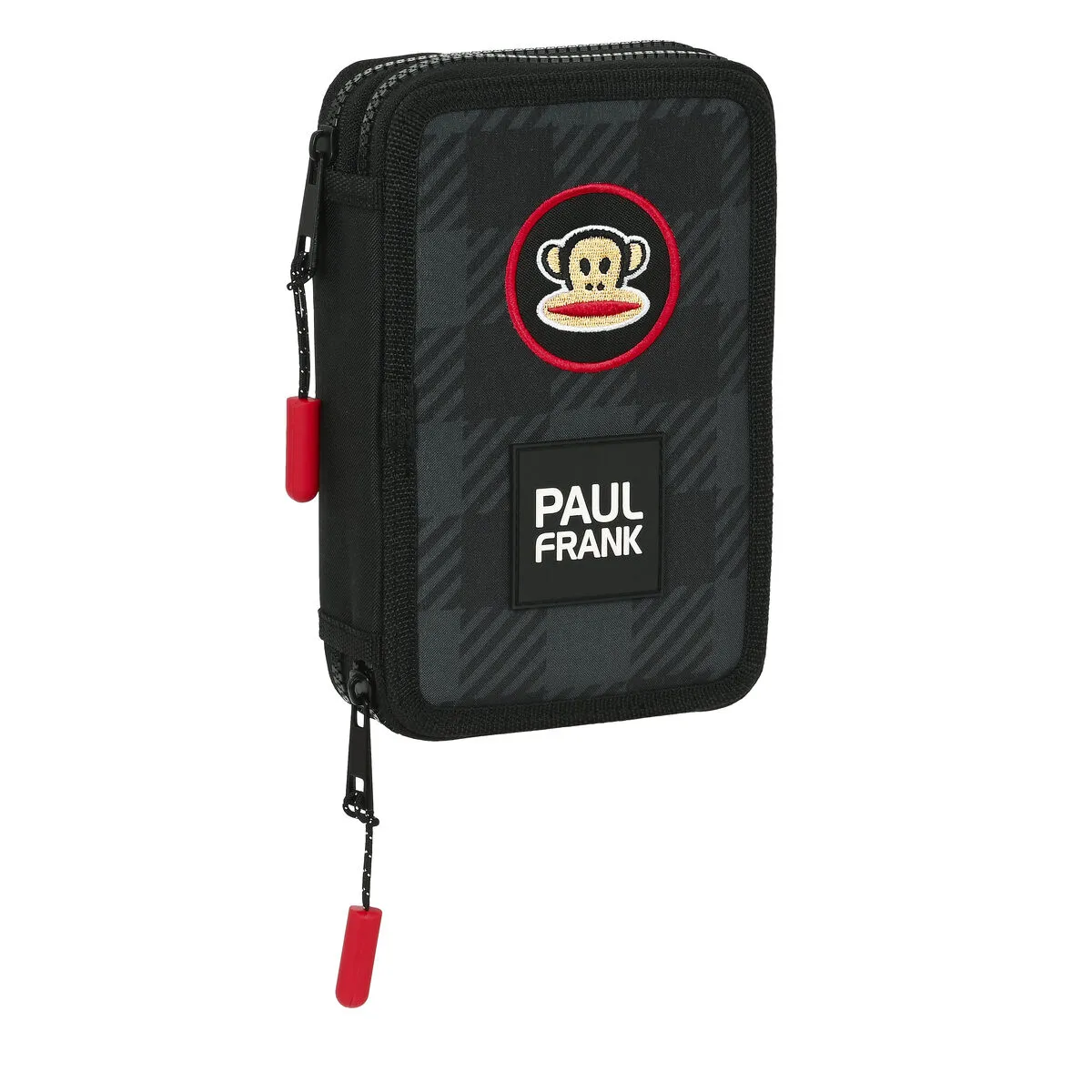 Astuccio per la Scuola con Accessori Paul Frank Campers Nero 12.5 x 19.5 x 4 cm (28 Pezzi)