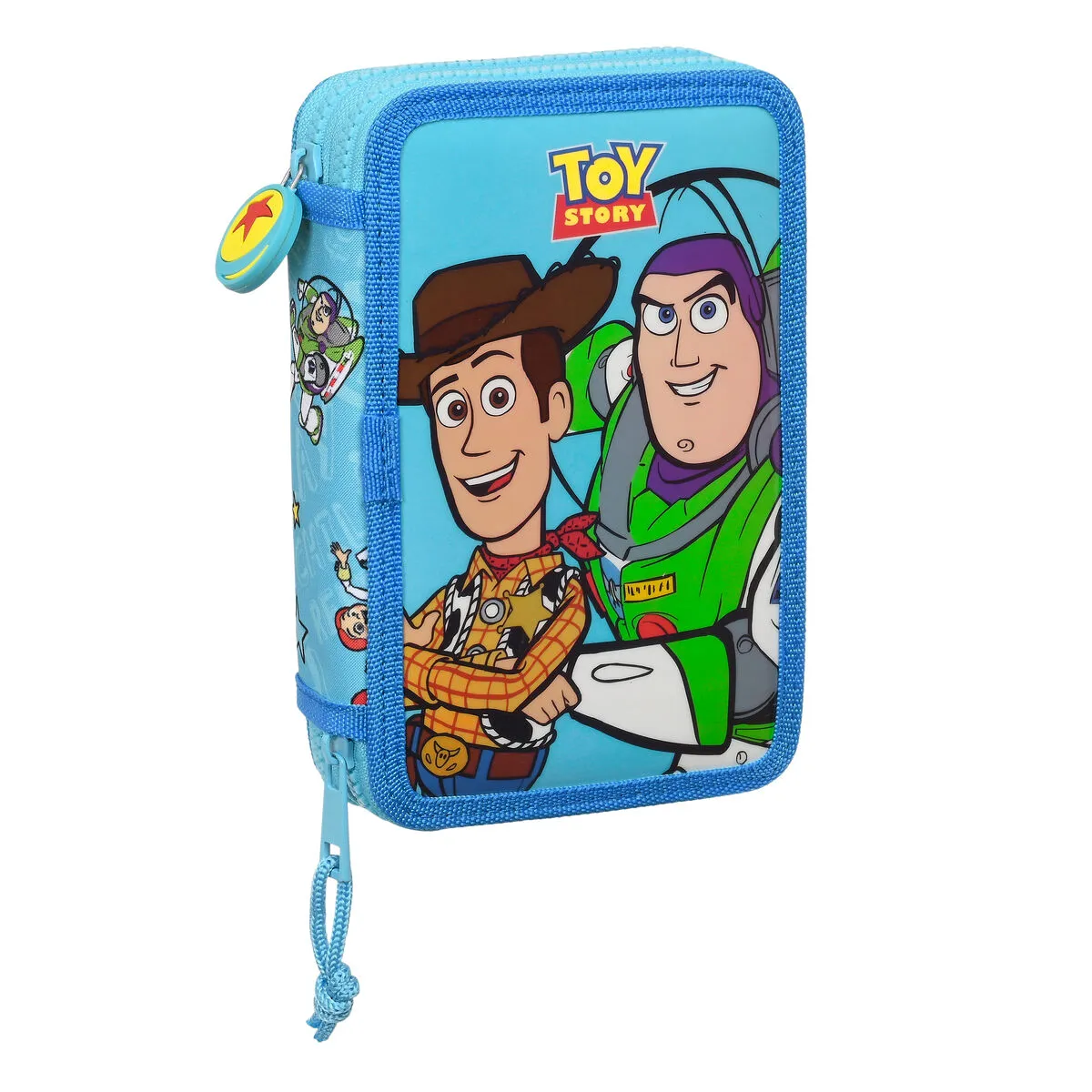 Astuccio per la Scuola con Accessori Toy Story Ready to play Azzurro 12.5 x 19.5 x 4 cm (28 Pezzi)