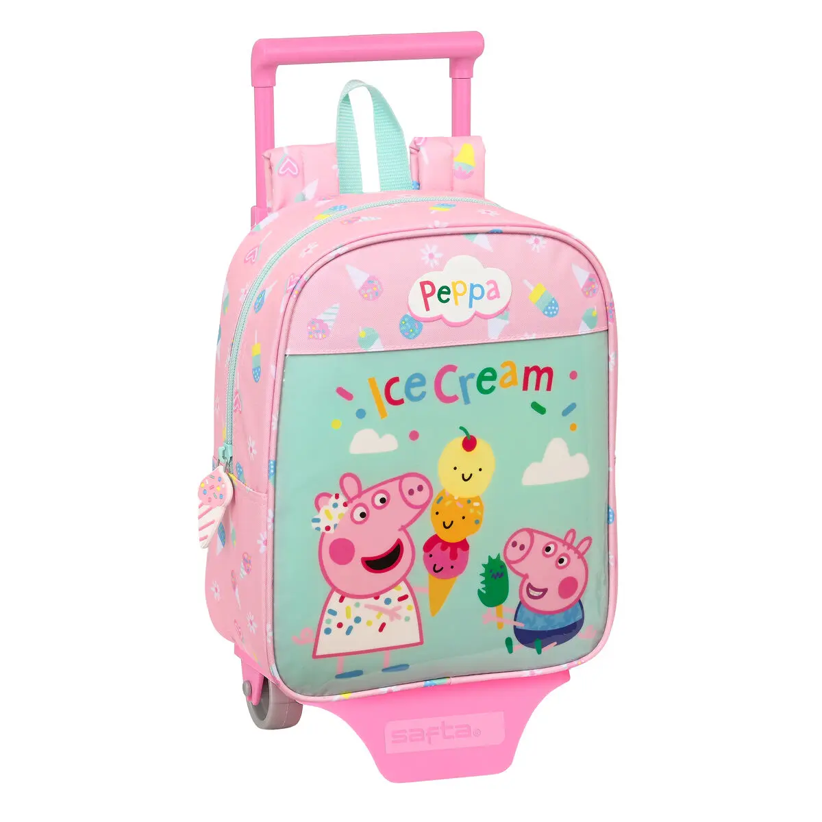 Trolley per la Scuola Peppa Pig Ice cream Verde Rosa 22 x 27 x 10 cm