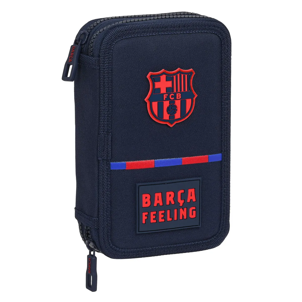 Astuccio per la Scuola con Accessori F.C. Barcelona Blu Marino 12.5 x 19.5 x 4 cm (28 Pezzi)