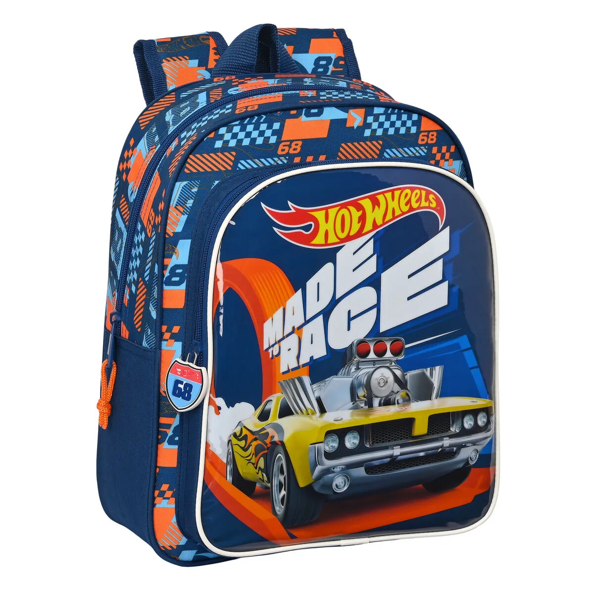 Zaino per Bambini Hot Wheels Speed club Arancio Blu Marino (27 x 33 x 10 cm)