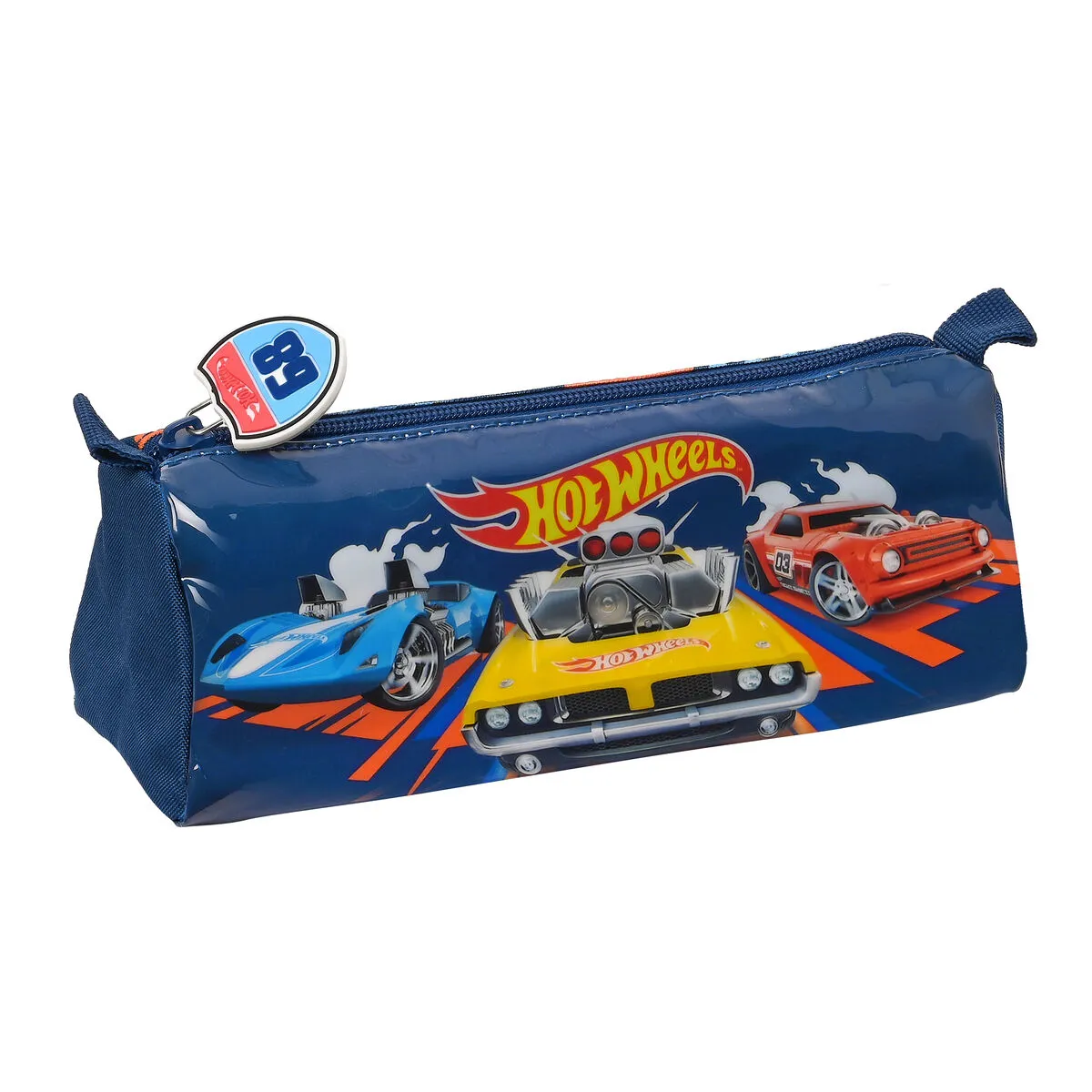 Astuccio Scuola Hot Wheels Speed club Arancio Blu Marino (21 x 8 x 7 cm)