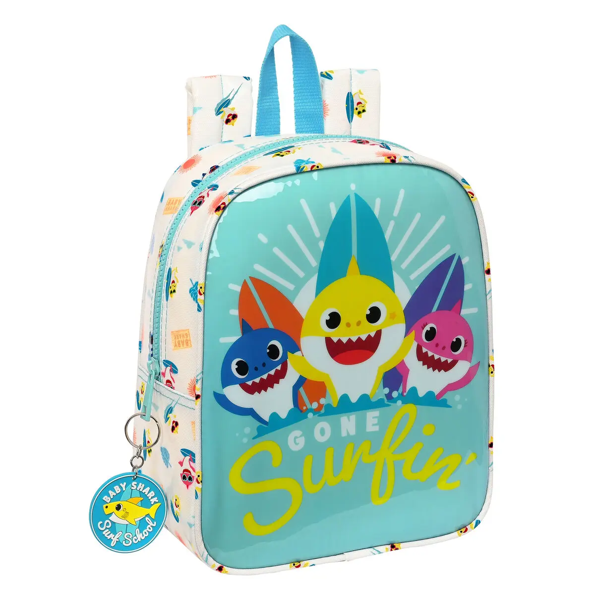 Zaino per Bambini Baby Shark Surfing Azzurro Bianco 22 x 27 x 10 cm