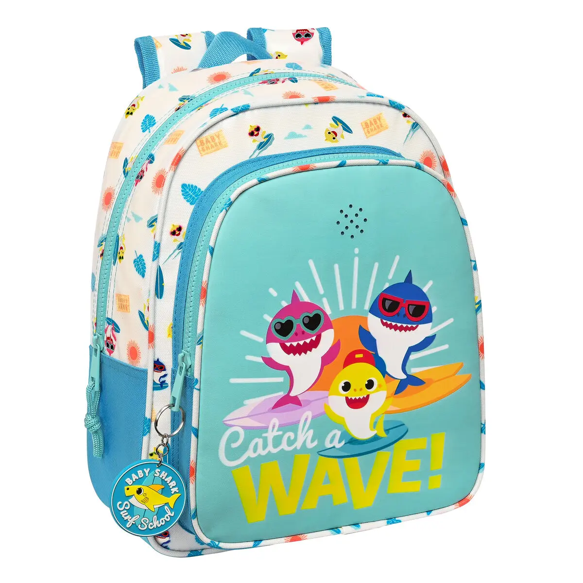 Zaino Scuola Baby Shark Surfing Azzurro Bianco 27 x 33 x 10 cm