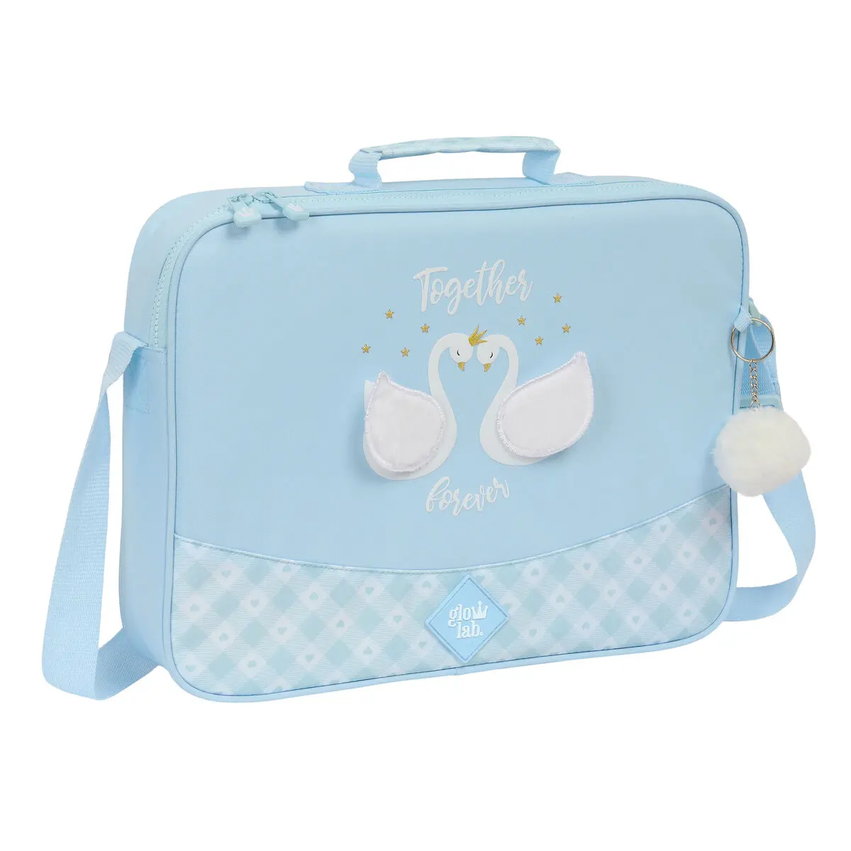 Borsa per la scuola Glow Lab Cisnes Azzurro Chiaro 38 x 28 x 6 cm