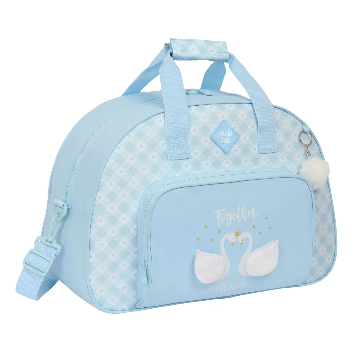 Borsa da Palestra Glow Lab Cisnes Azzurro Chiaro 48 x 33 x 21 cm