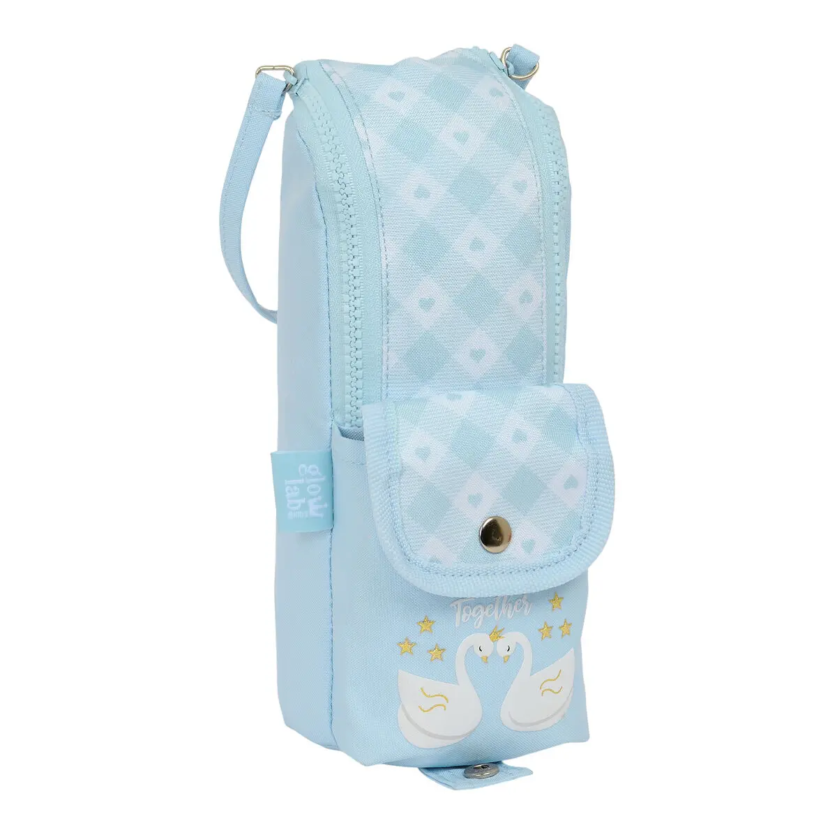 Astuccio Scuola Glow Lab Cisnes Azzurro Chiaro 6 x 21 x 6 cm