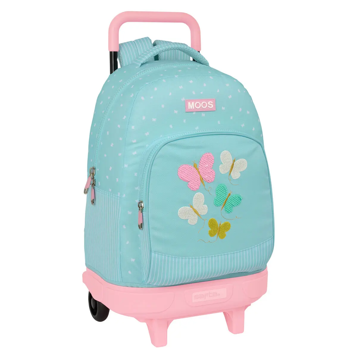 Trolley per la Scuola Moos Butterflies Azzurro 33 X 45 X 22 cm