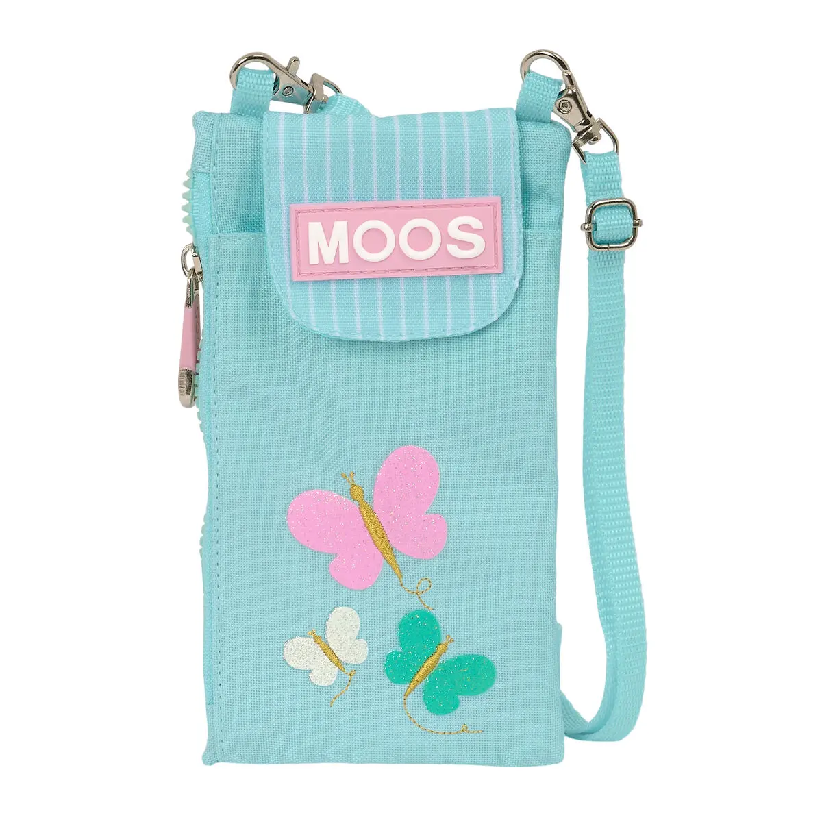 Portamonete Moos Butterflies Borsa per Cellulare Azzurro