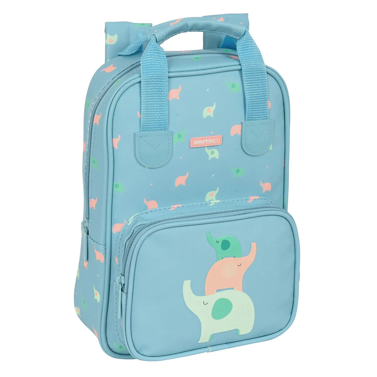 Zaino Scuola Safta Elefantes 20 x 28 x 8 cm Verde