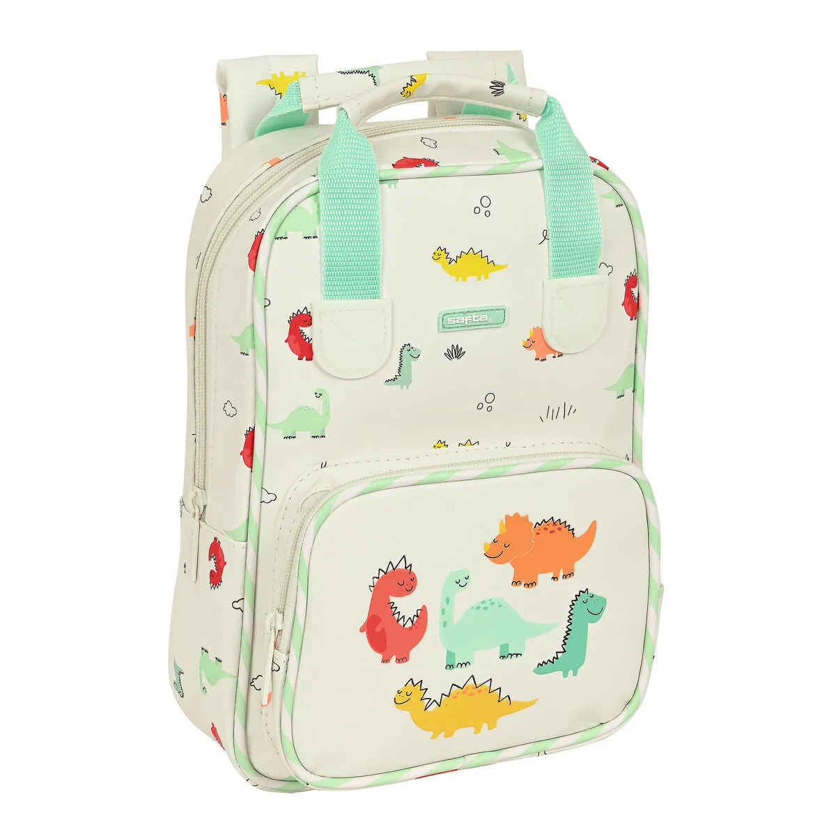 Zaino Scuola Safta Dinos 20 x 28 x 8 cm Crema