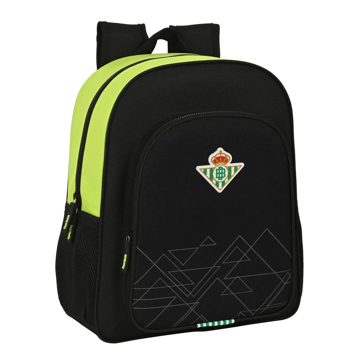 Zaino Scuola Real Betis Balompié 32 x 38 x 12 cm Nero Lime