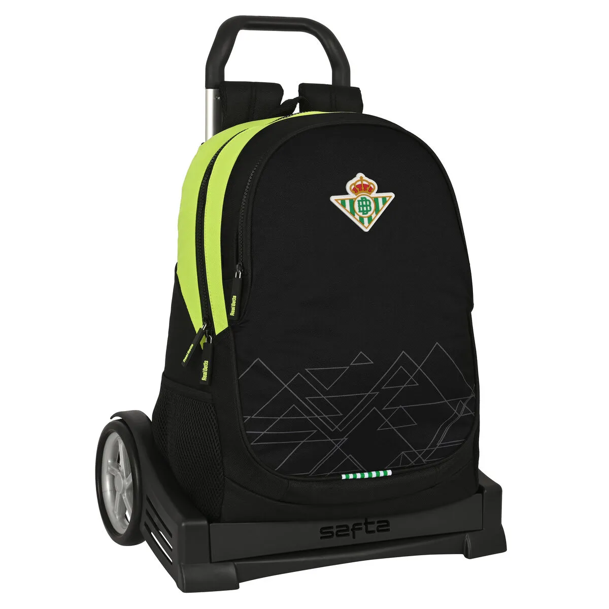 Trolley per la Scuola Real Betis Balompié Nero Lime 32 x 44 x 16 cm