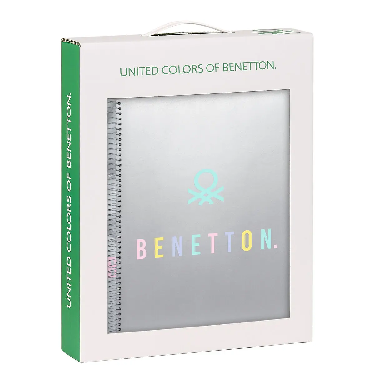 Set di Cancelleria Benetton Silver Argentato A4 2 Pezzi