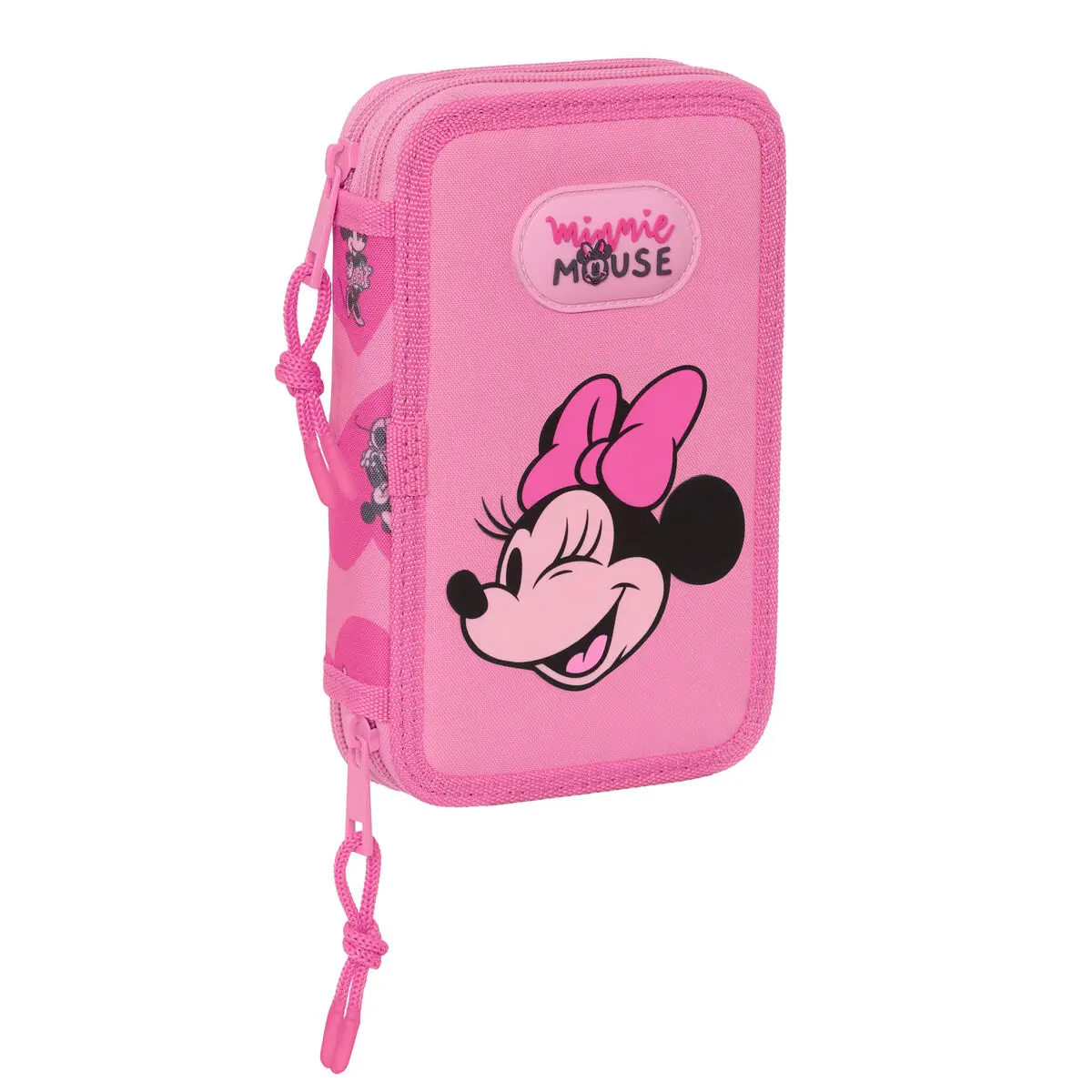 Astuccio Doppio Minnie Mouse Loving Rosa 12.5 x 19.5 x 4 cm (28 Pezzi)