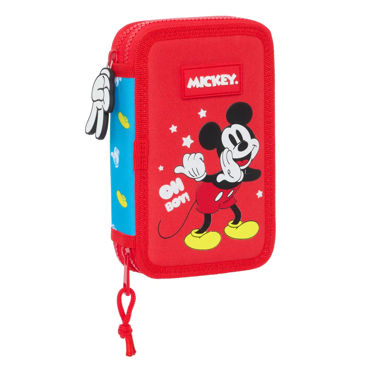 Astuccio Doppio Mickey Mouse Clubhouse Fantastic Azzurro Rosso 12.5 x 19.5 x 4 cm (28 Pezzi)