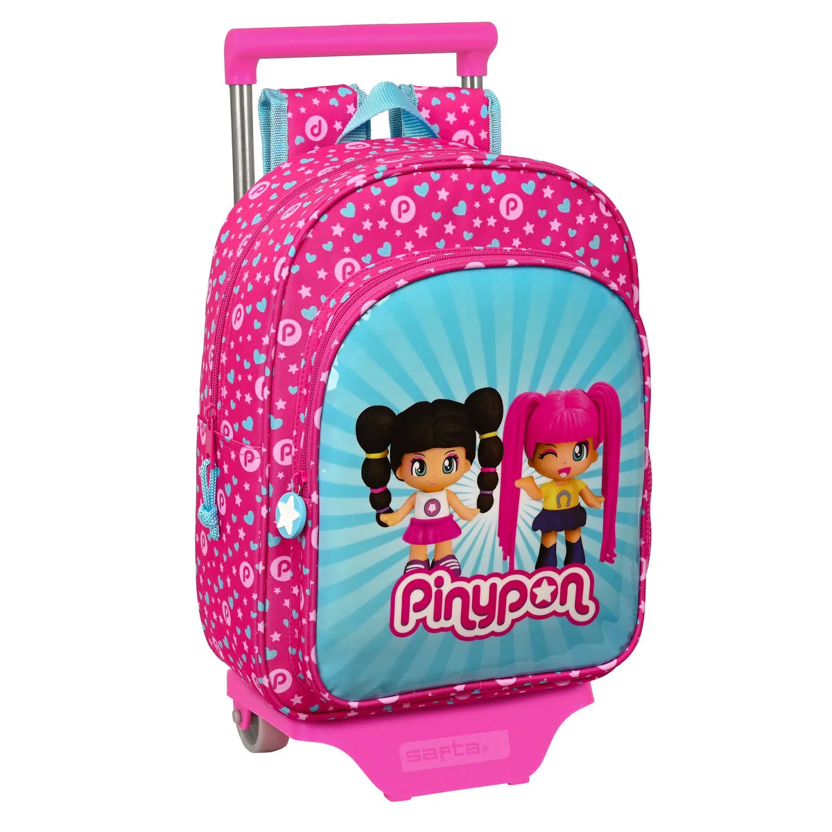 Trolley per la Scuola Pinypon Azzurro Rosa 26 x 34 x 11 cm