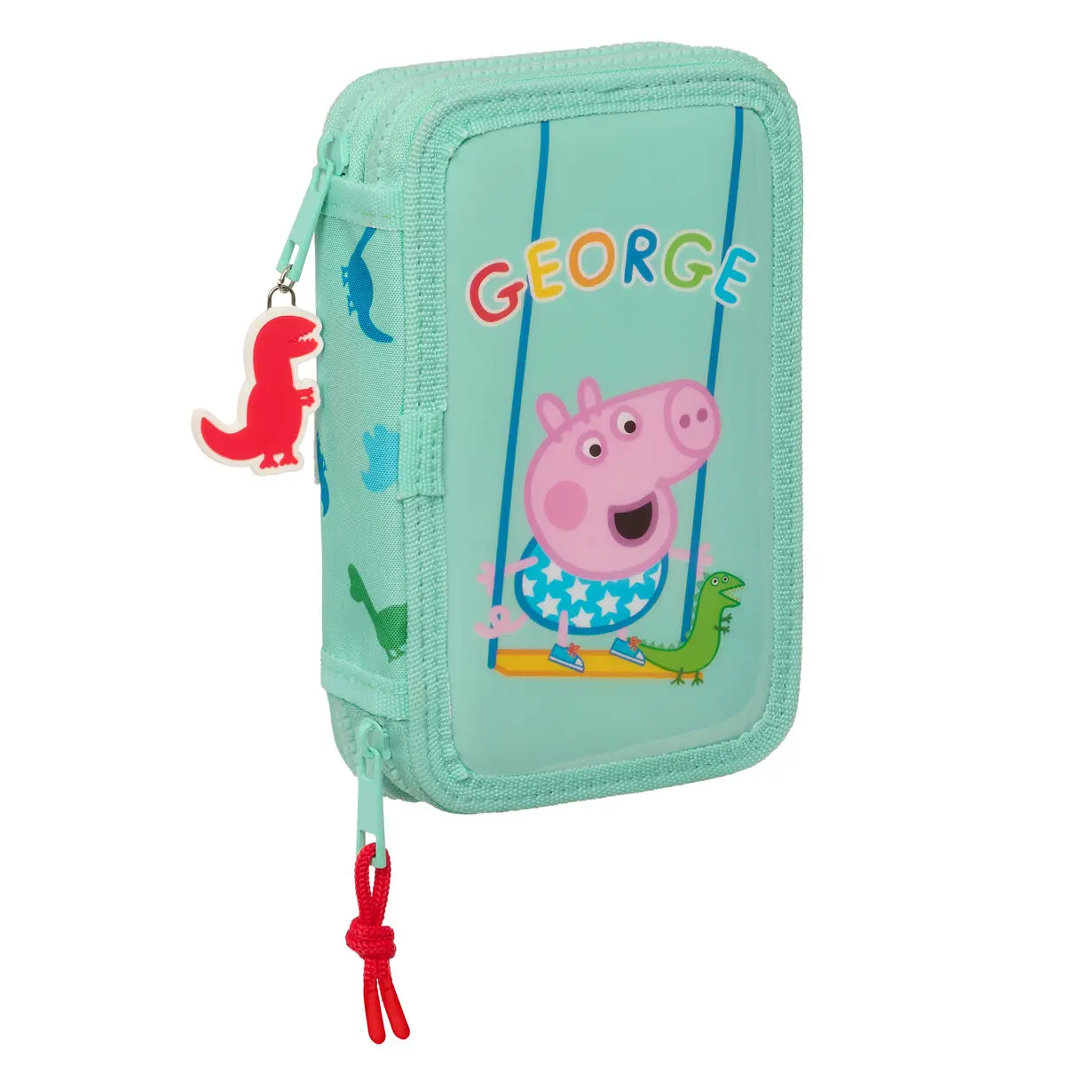 Astuccio Doppio Peppa Pig George Menta 12.5 x 19.5 x 4 cm (28 Pezzi)