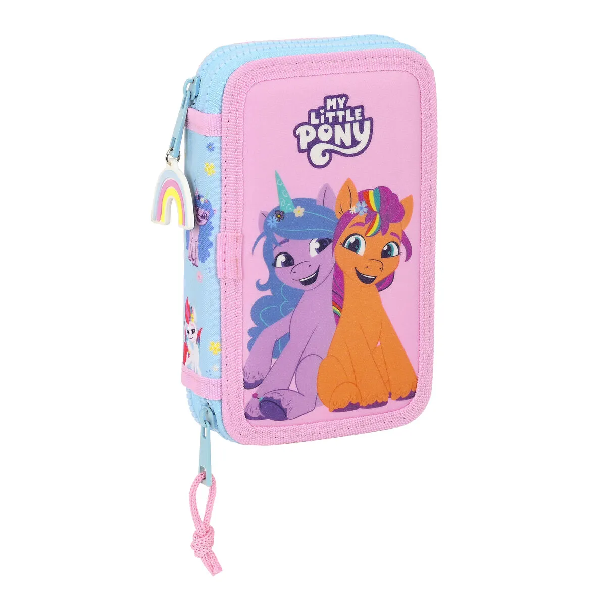 Astuccio Doppio My Little Pony Wild & free Azzurro Rosa 12.5 x 19.5 x 4 cm (28 Pezzi)