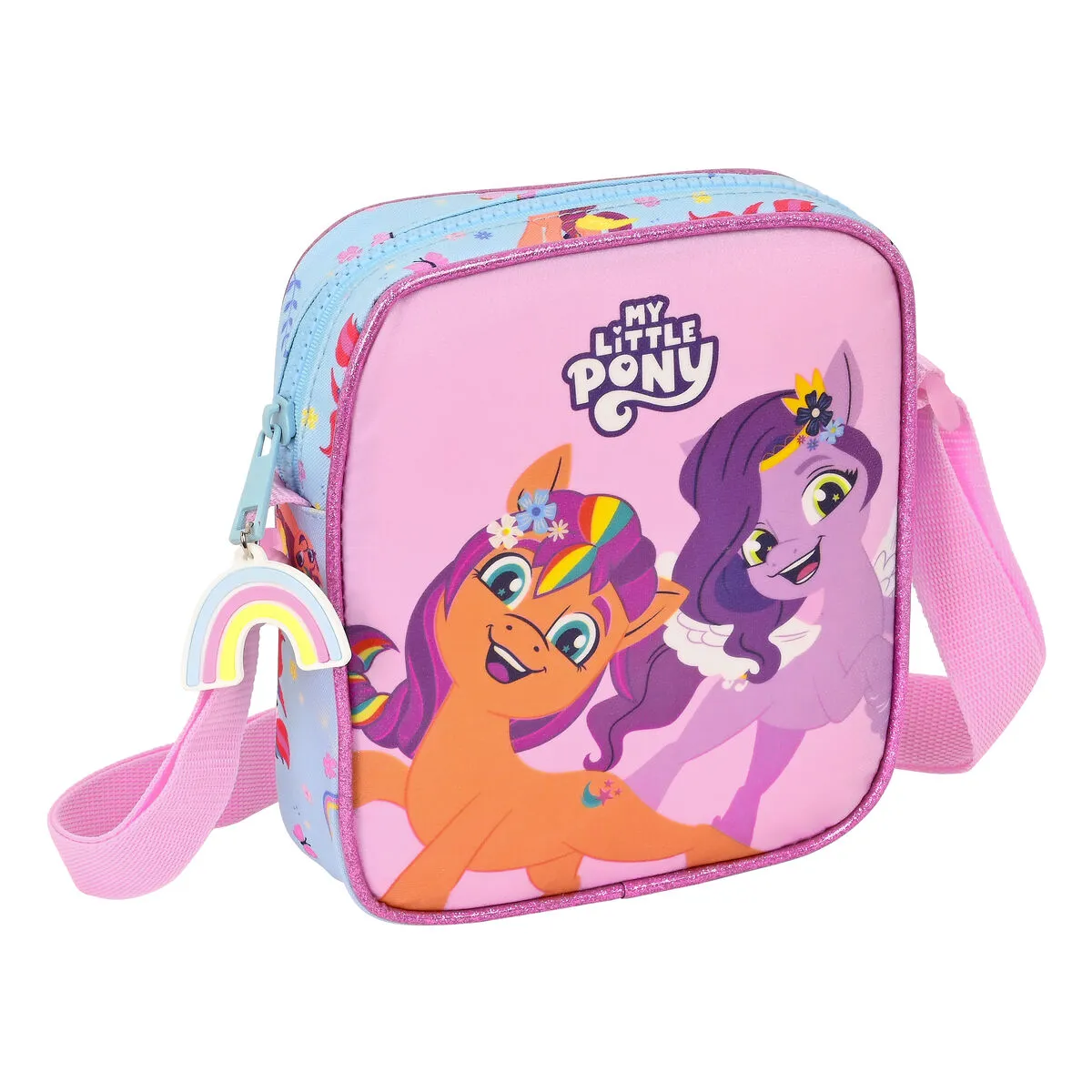 Borsa a Tracolla My Little Pony Wild & free Azzurro Rosa 16 x 18 x 4 cm