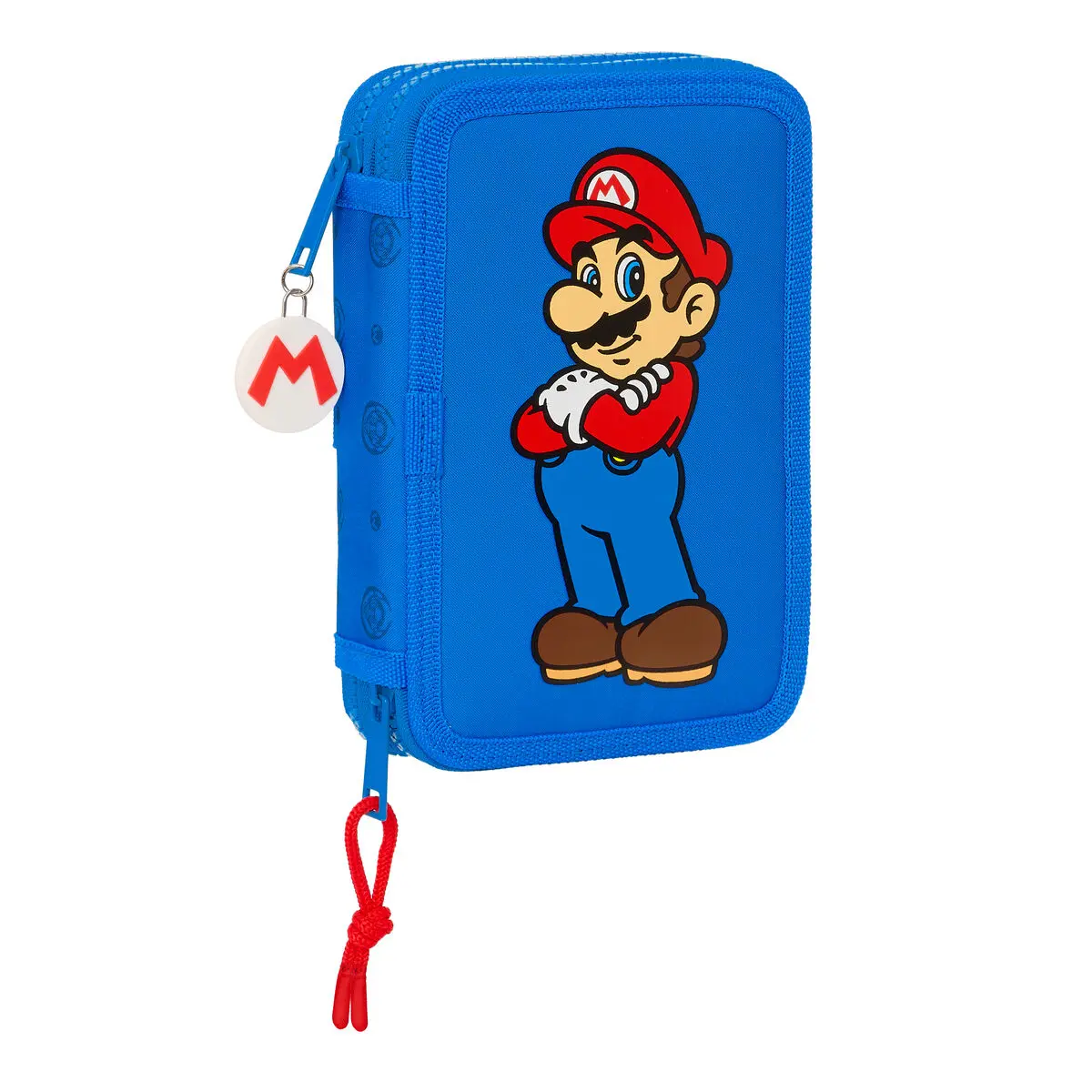 Astuccio Doppio Super Mario Play Azzurro Rosso 12.5 x 19.5 x 4 cm (28 Pezzi)