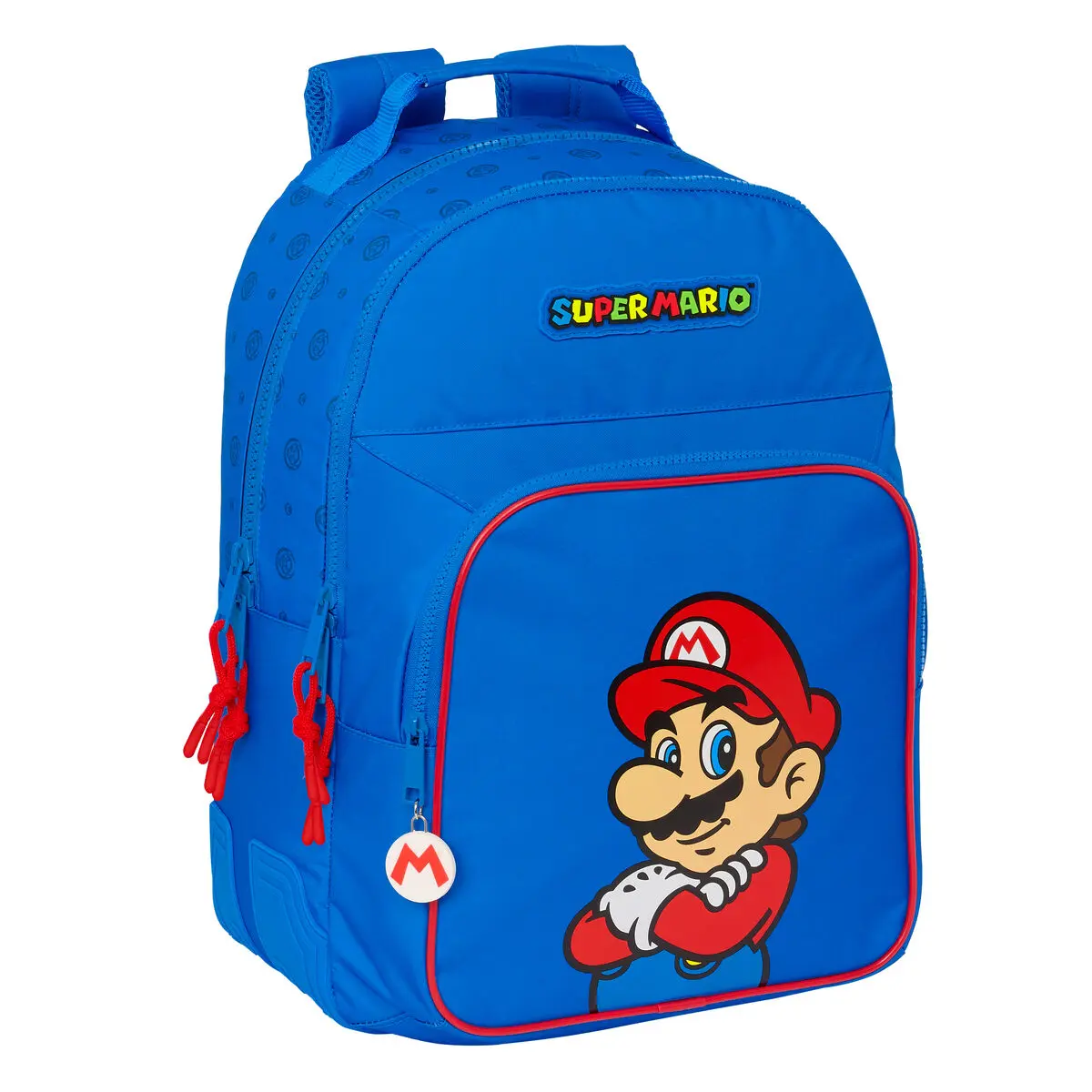 Zaino Scuola Super Mario Play Azzurro Rosso 32 x 42 x 15 cm