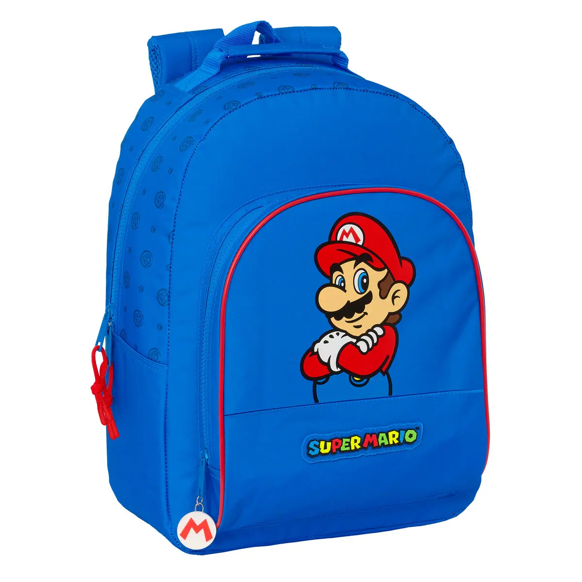 Zaino Scuola Super Mario Play Azzurro Rosso 32 x 42 x 15 cm