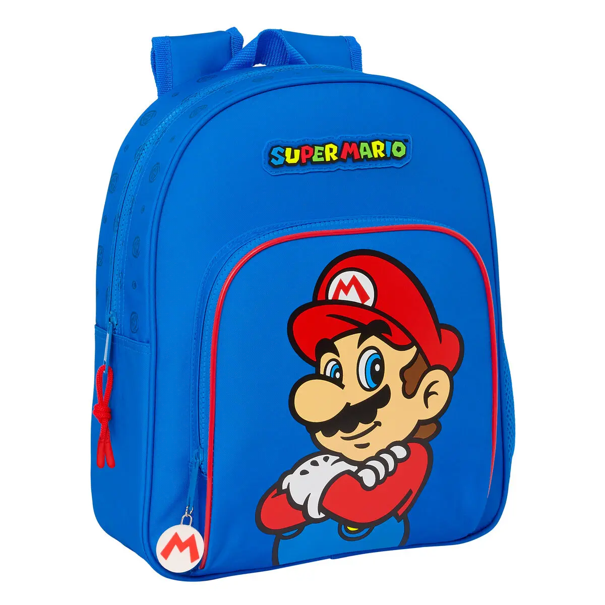 Zaino Scuola Super Mario Play Azzurro Rosso 28 x 34 x 10 cm