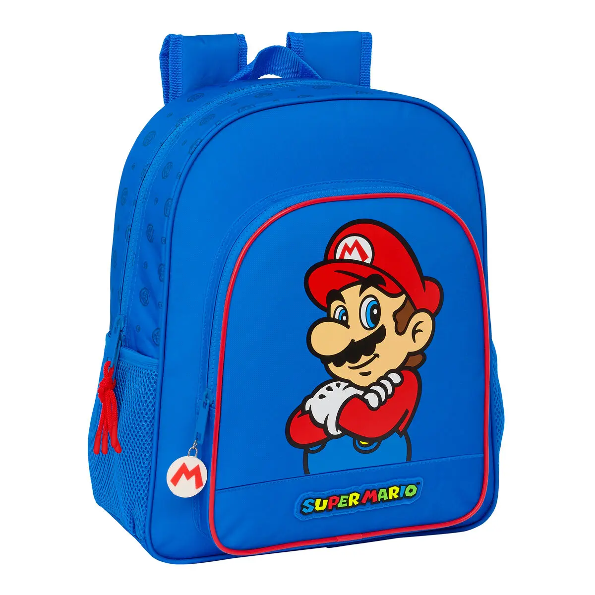 Zaino Scuola Super Mario Play Azzurro Rosso 32 X 38 X 12 cm