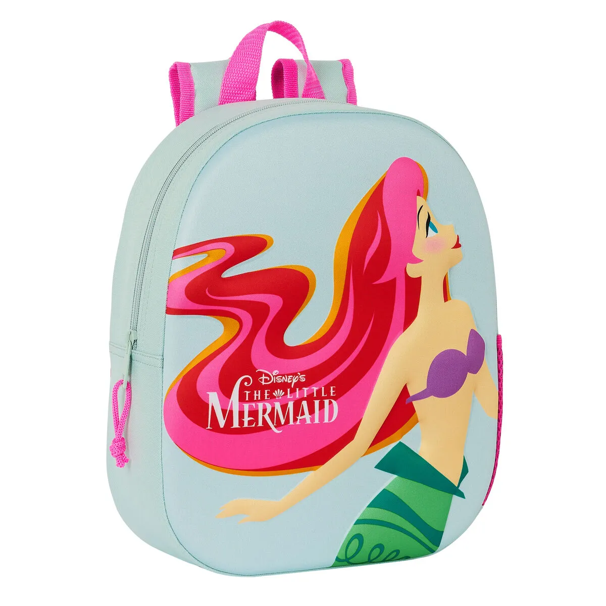 Zaino Scuola 3D Disney The Mermaid Azzurro Chiaro 27 x 33 x 10 cm