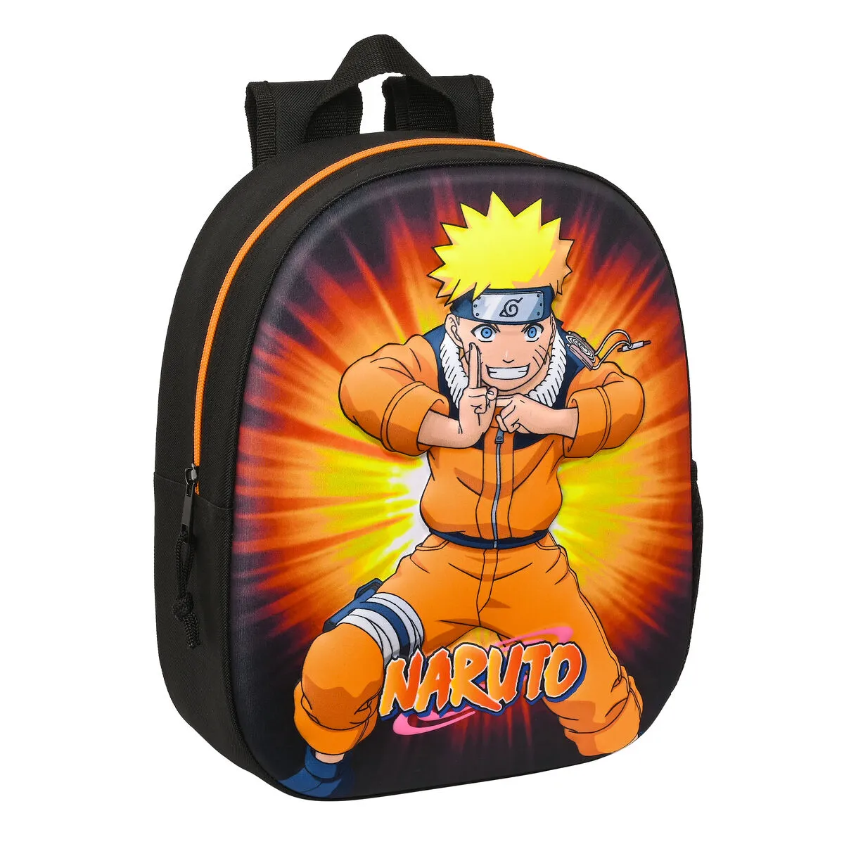 Zaino Scuola 3D Naruto Nero Arancio 27 x 33 x 10 cm