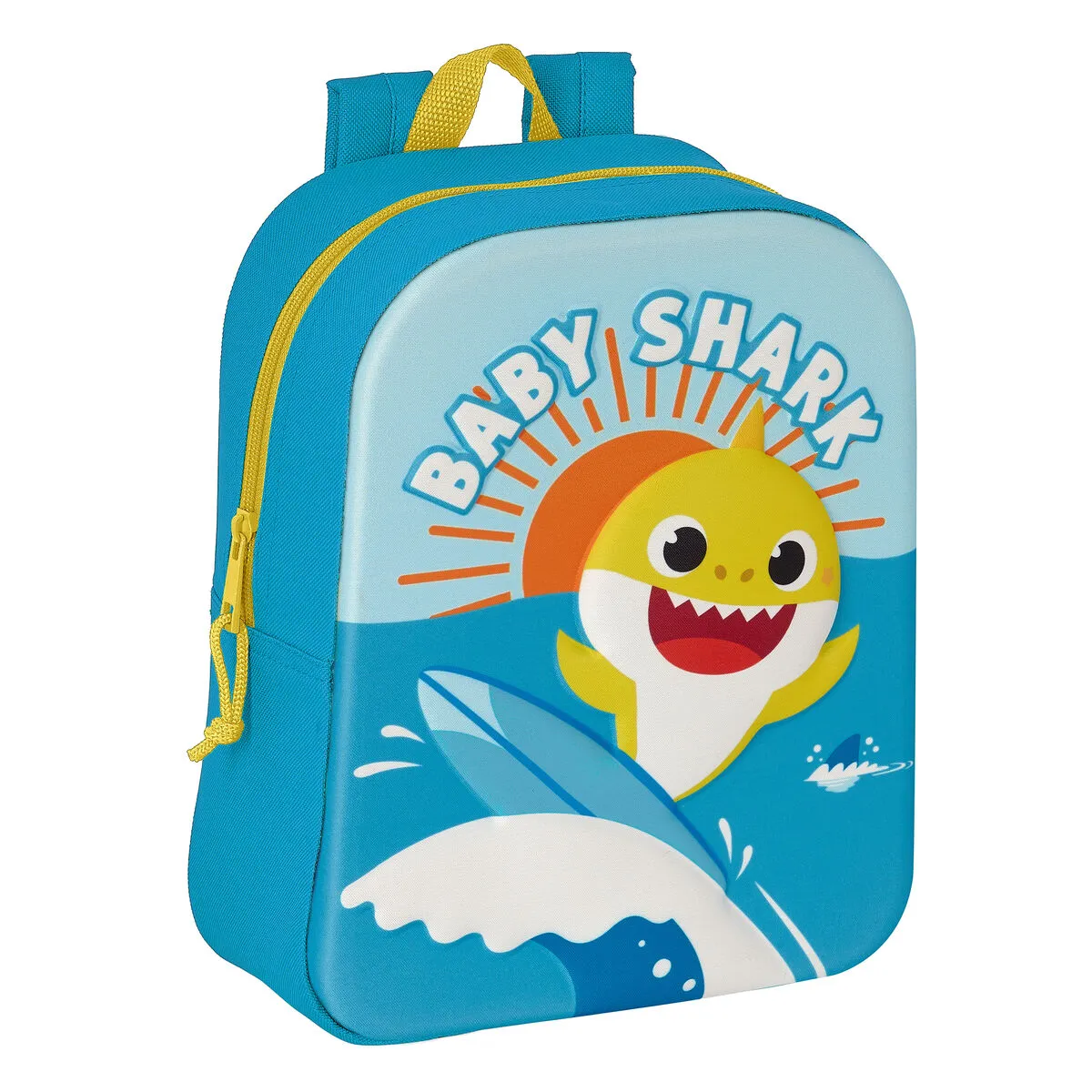 Zaino Scuola Baby Shark 3D Azzurro 22 x 27 x 10 cm