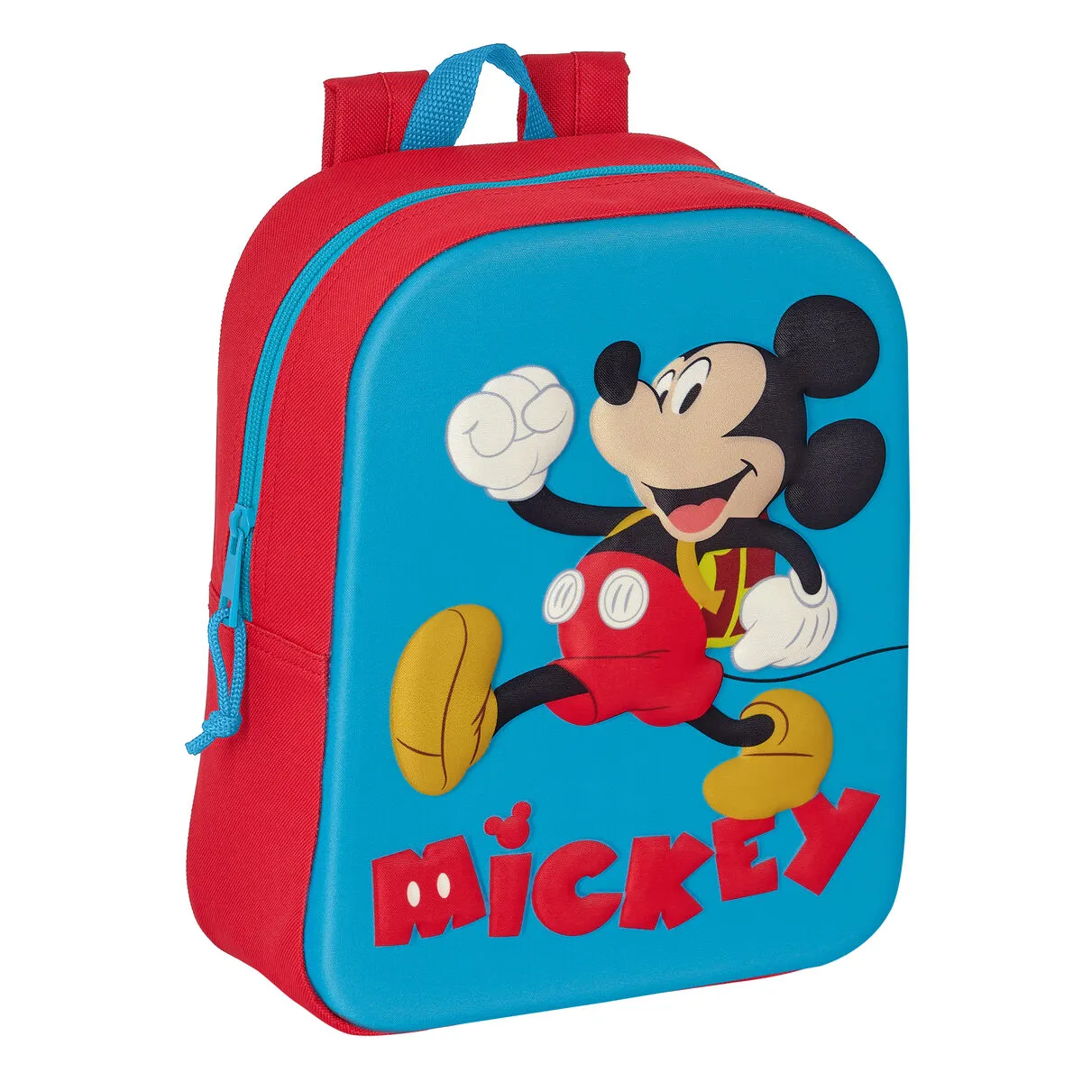 Zaino Scuola Mickey Mouse Clubhouse 3D Rosso Azzurro 22 x 27 x 10 cm