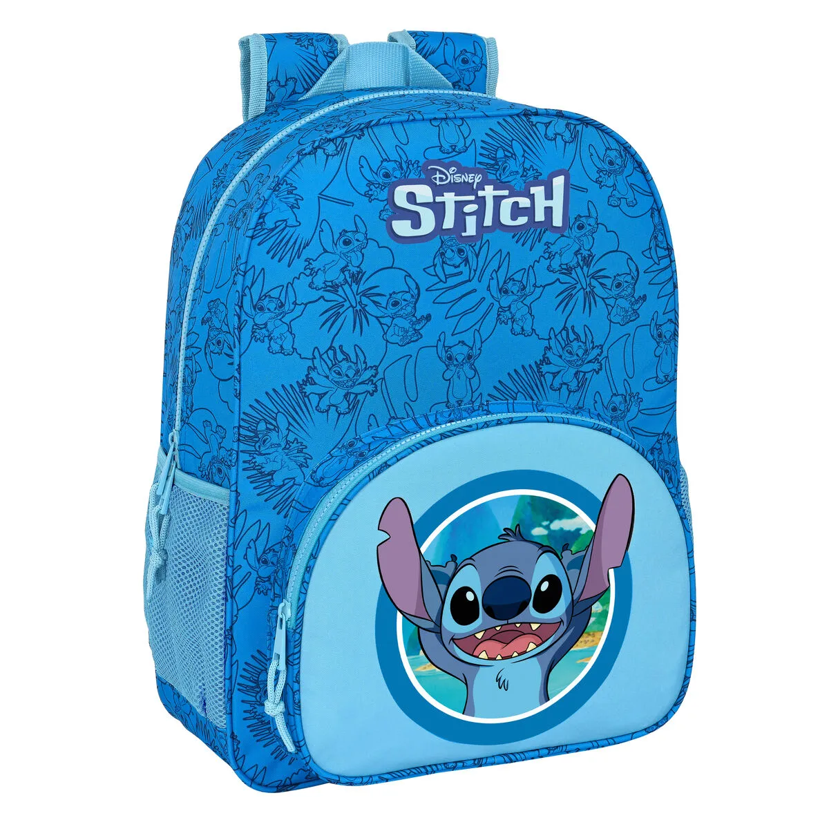 Zaino Scuola Stitch Azzurro 33 x 42 x 14 cm