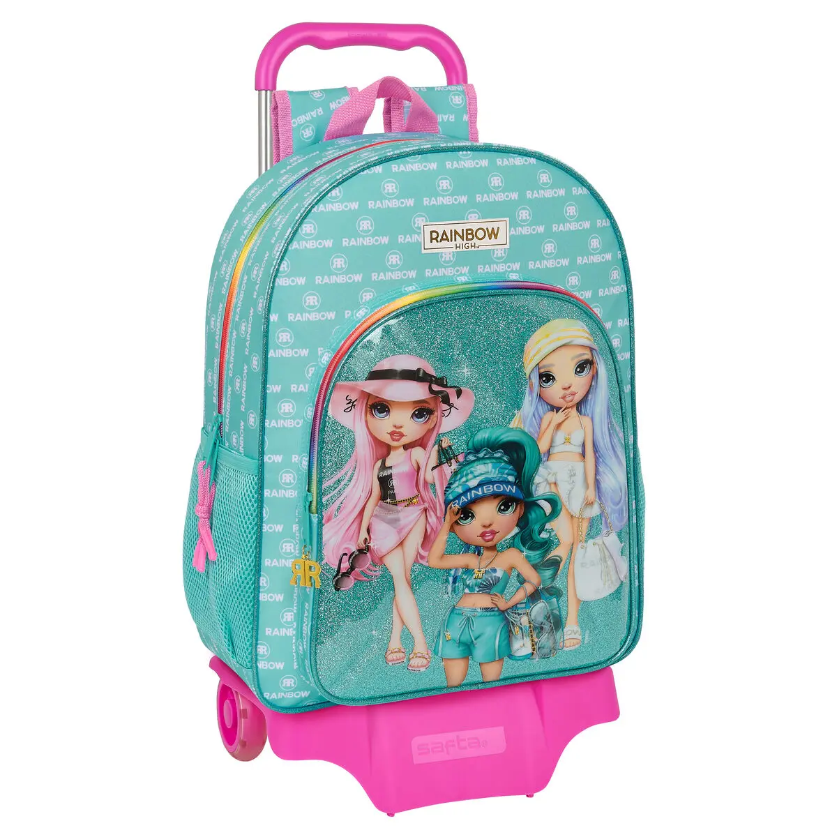 Trolley per la Scuola Rainbow High Paradise Turchese 33 x 42 x 14 cm