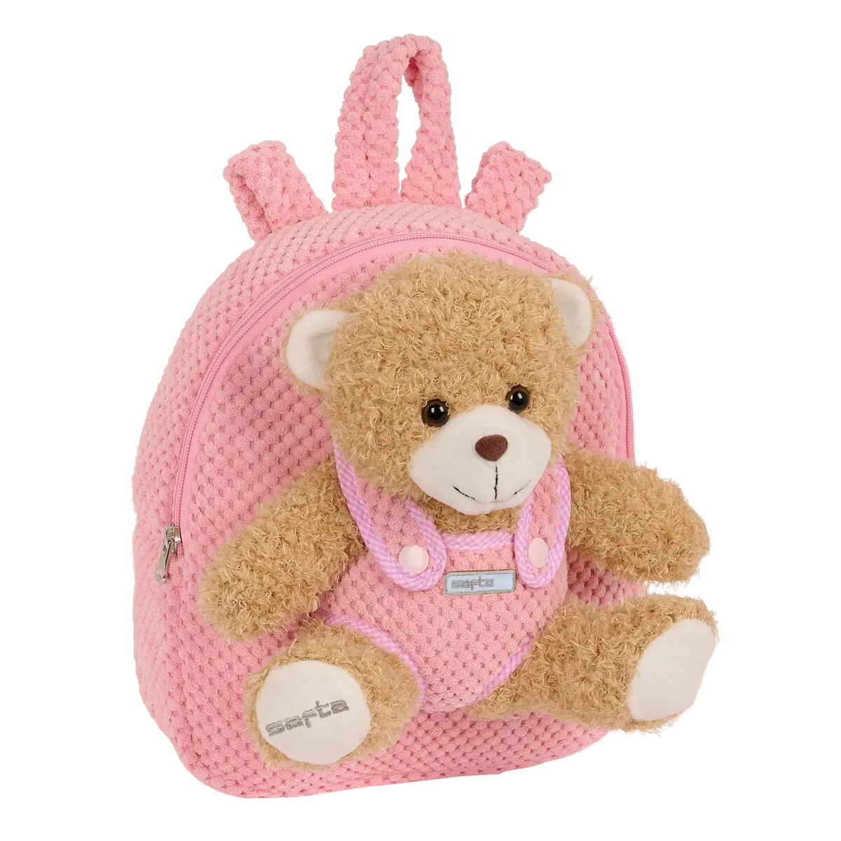 Zaino per Bambini Safta Orsetto di Peluche Rosa 23 x 27 x 7,5 cm