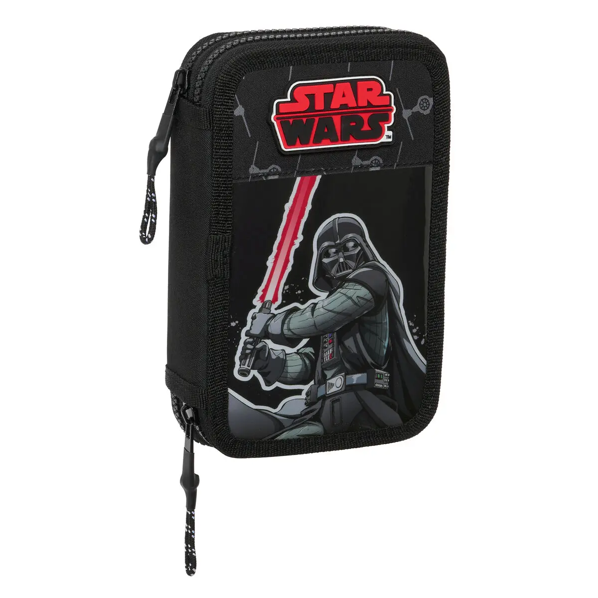 Astuccio Doppio Star Wars The fighter Nero 12.5 x 19.5 x 4 cm (28 Pezzi)