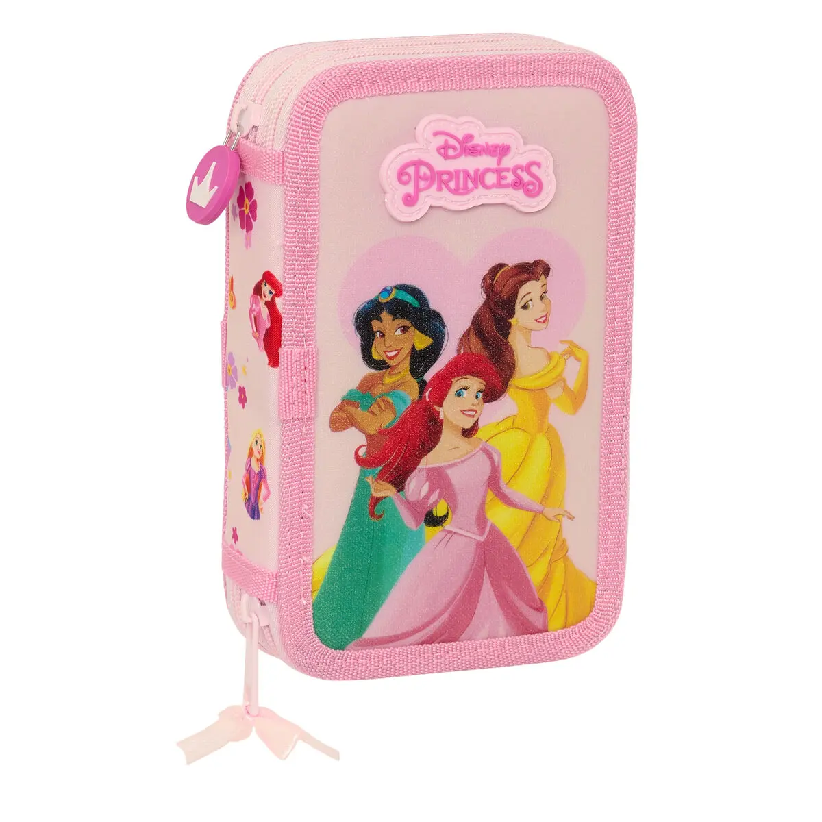 Astuccio Doppio Disney Princess Summer adventures Rosa 12.5 x 19.5 x 4 cm (28 Pezzi)