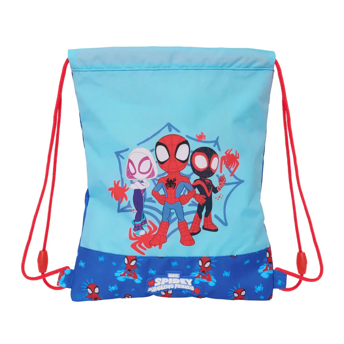 Zainetto con Cordini Spidey Azzurro 26 x 34 x 1 cm