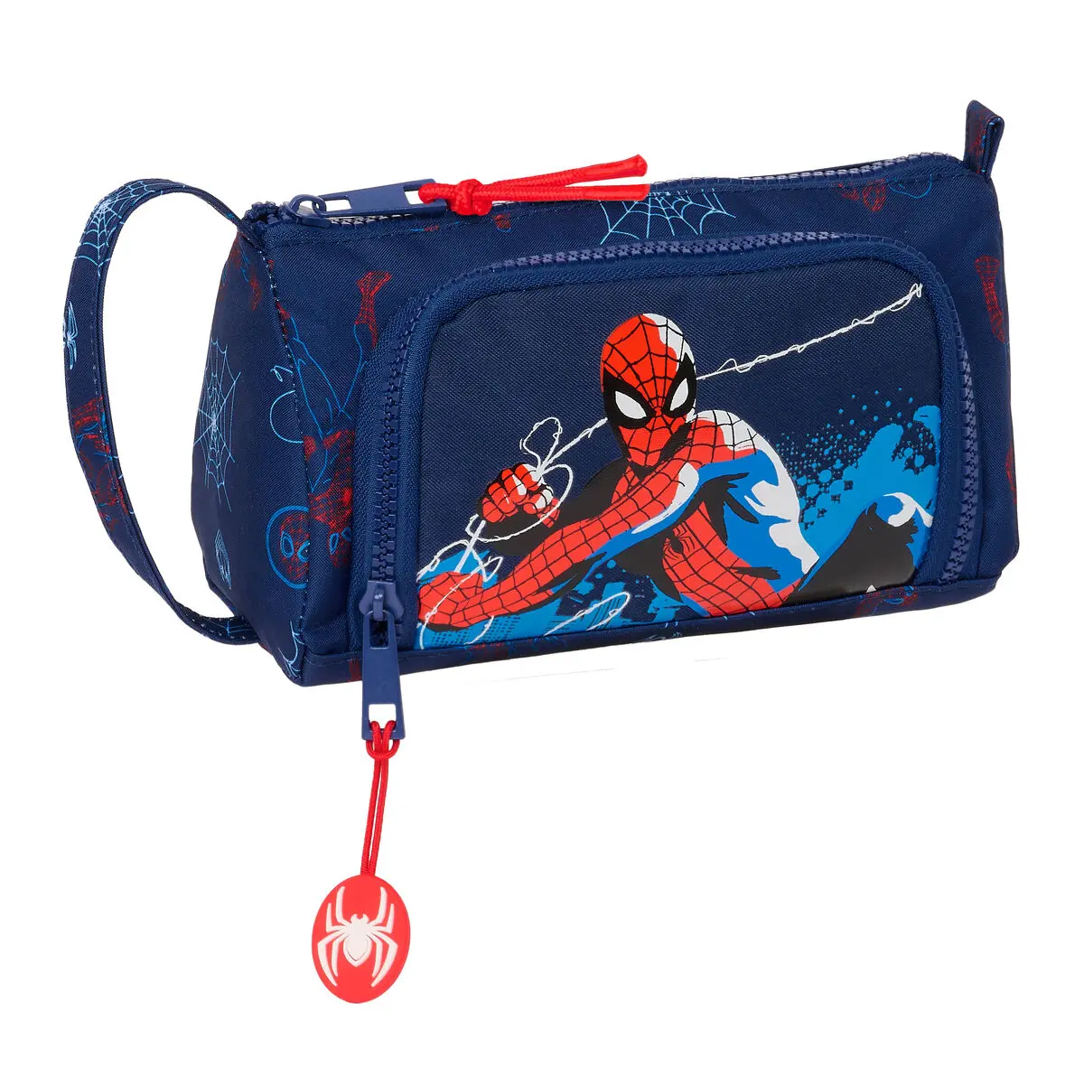 Astuccio Scuola Spider-Man Neon Blu Marino 20 x 11 x 8.5 cm