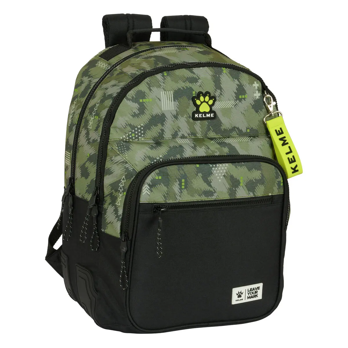 Zaino Scuola Kelme Travel Nero Verde 32 x 42 x 15 cm